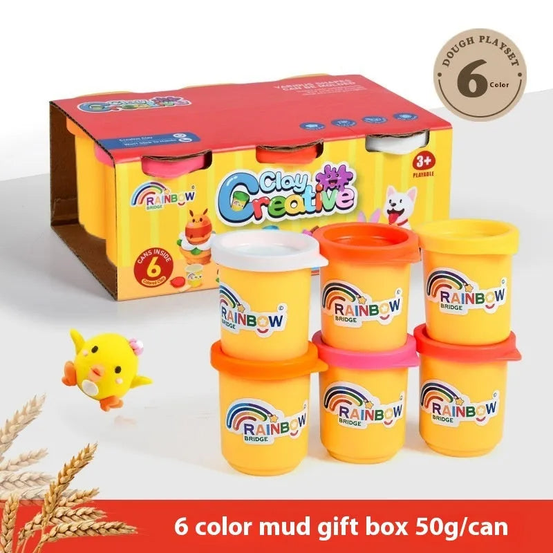 24 colour 1200g canned plasticene clay set for children 4-6 years old with thermal shrink film seal