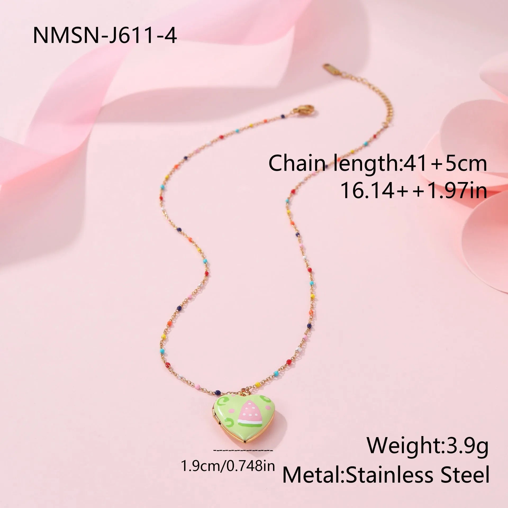 Gold plated stainless steel fruit love pendant necklace with adjustable chain