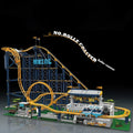 Park roller coaster assembled model building blocks toy made of small particle plastic blocks in a colourful display