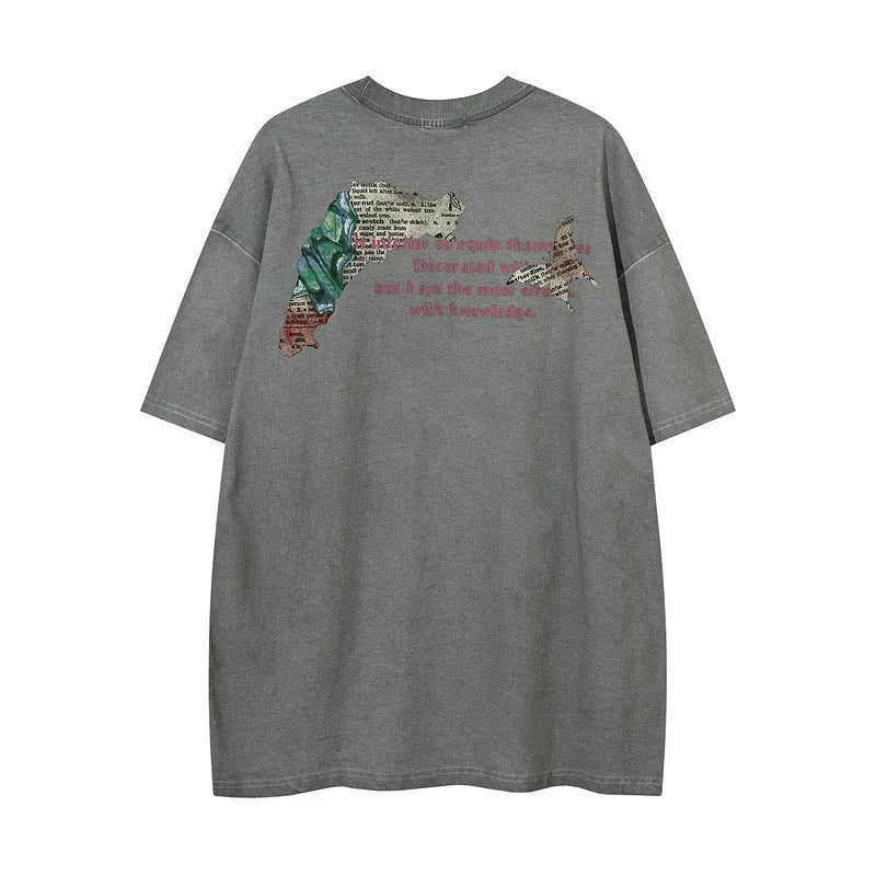 Short Sleeve Men Clothing Summer Fashion Brand Cotton Pullover Top Regular Fit Loose Style Letters Print Black Gray Sizes M L XL XXL