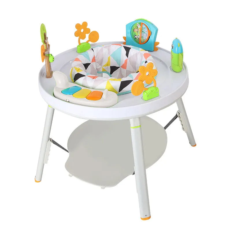 Three-in-one baby jumping chair bouncing gymnastic rack in duck design with development toys