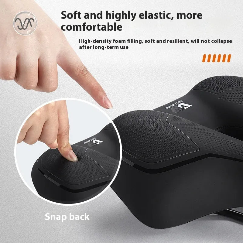 Bicycle saddle cushion with high elastic sponge foam in black and colourful sporty casual designs