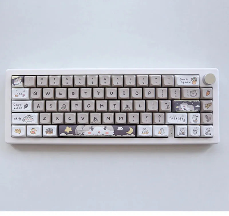 Custard dessert themed XDA profile plastic keycaps for mechanical keyboards.