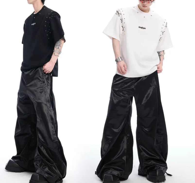 Short sleeve t-shirt with lace-up cutout detail in black and white colour options