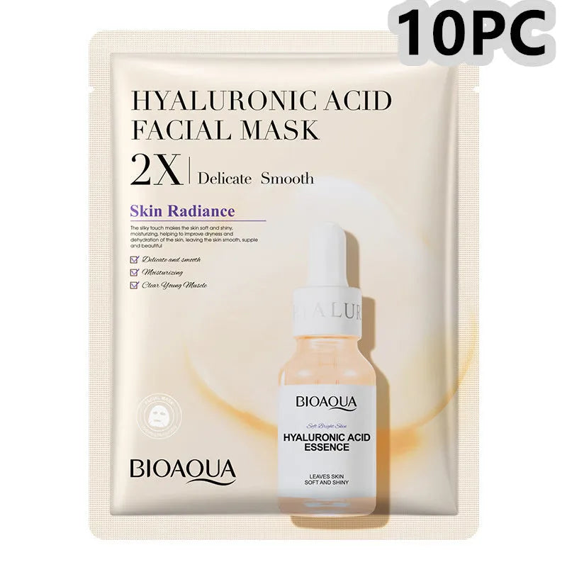 Single 30g collagen and hyaluronic acid facial sheet mask on packaging, with Centella, Vitamin C, Collagen variant options.