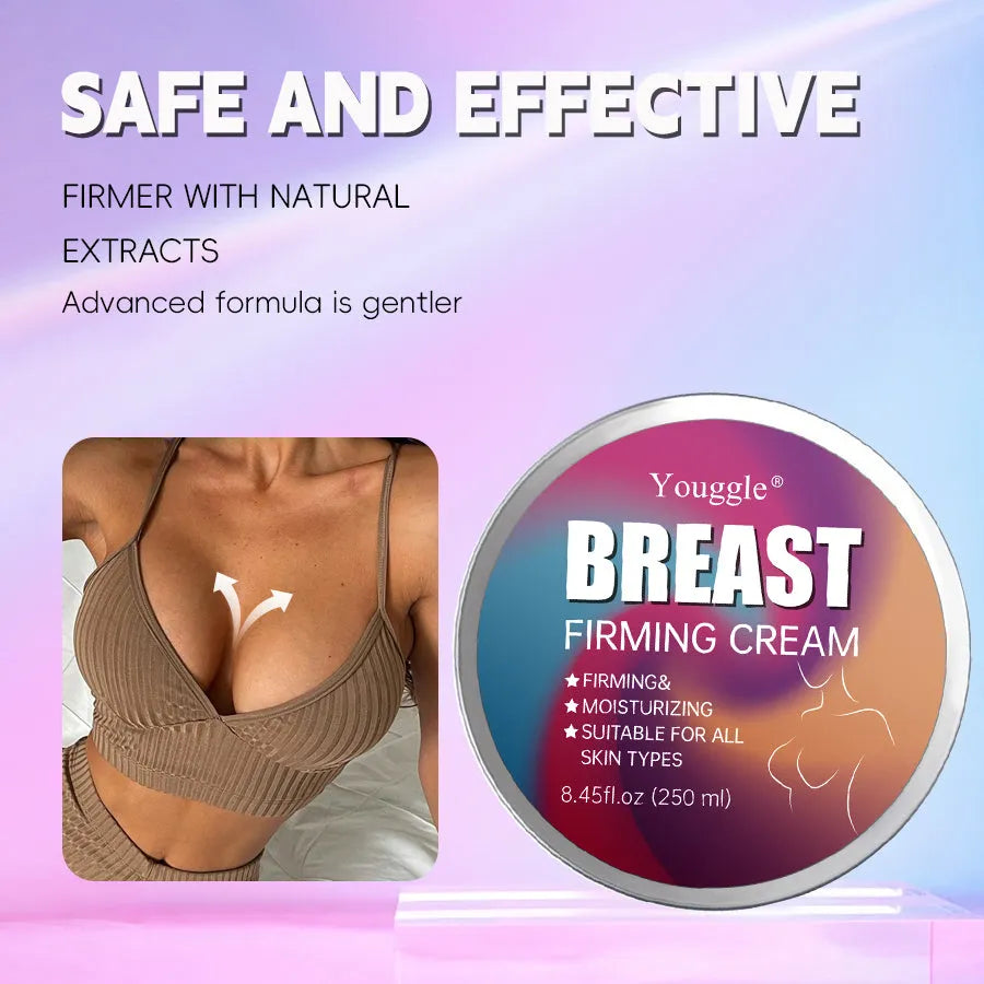 Natural organic ginseng breast enhancement cream in a 100g jar for skin firming and massage