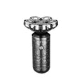 Silver black alloy body compact shaver with floating cutter head and USB charging cable