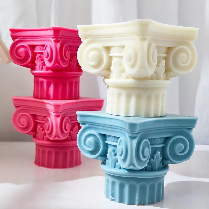 Roman pillar silicone mould for candle making and food decoration