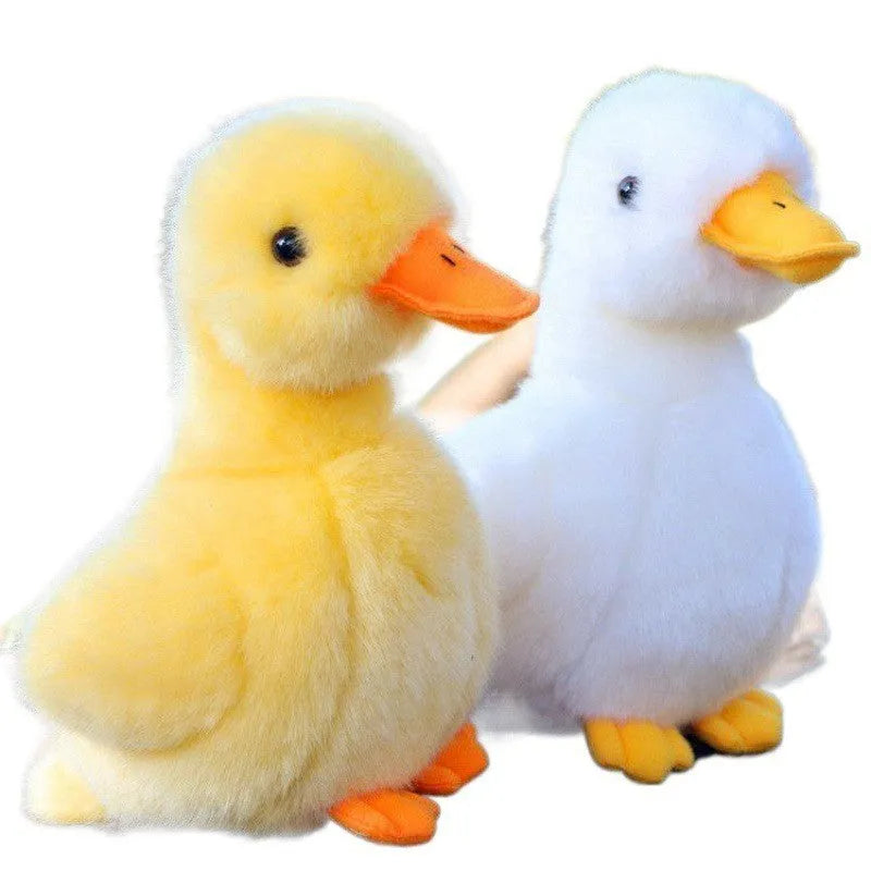 Soft plush simulation yellow duck doll 17cm height with sound feature