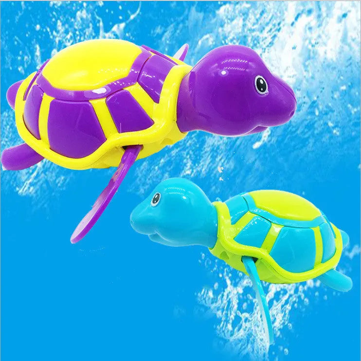 Plastic swimming turtle baby bath toy for water play with random colour selection