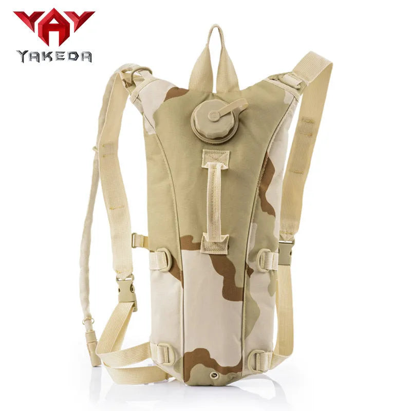 Tactical water bag in jungle camouflage made from 600D Oxford cloth, 46cm length, for outdoor sports and camping