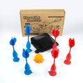 Silica gel sucker darts set with red and blue darts and target centre for teenagers