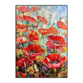 Handmade thick oil red flowers modern canvas wall art unframed