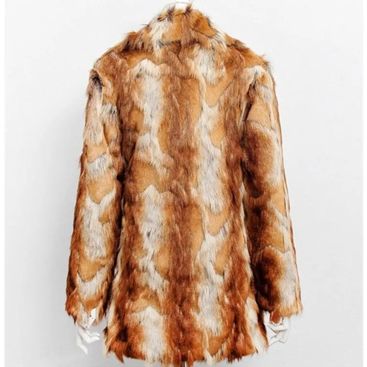 Women's tiger print faux fur jacket in slim fit with long sleeves.