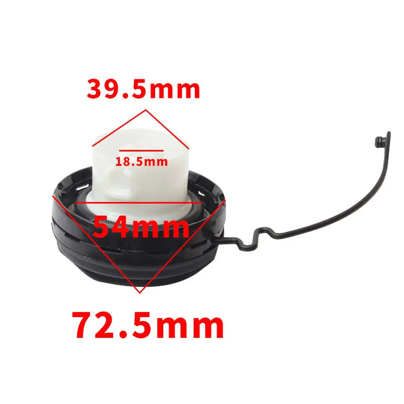Toyota snap-type replacement fuel tank cap with plastic construction