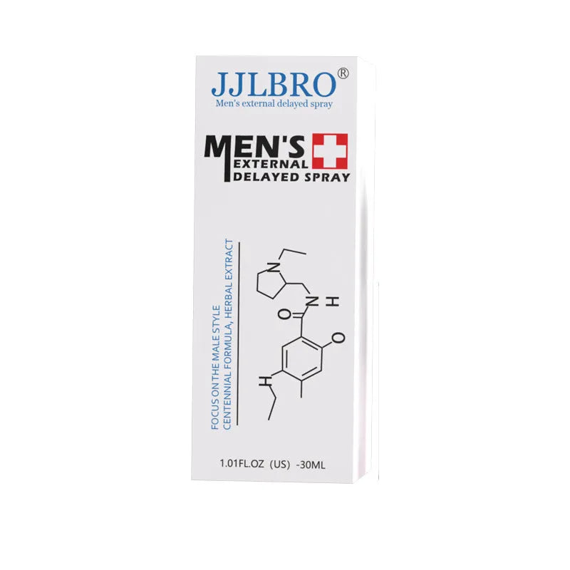 White 30ml delayed spray bottle with plant extract formulation for men's intimate care