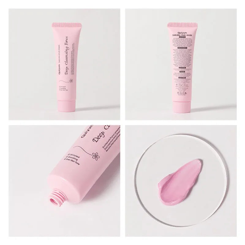30g cherry blossom mud facial mask single pack for oily or combination skin cleansing and hydration