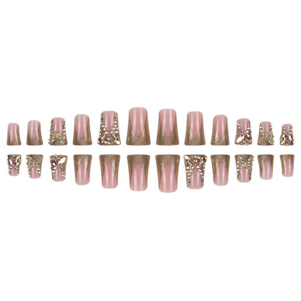 Golden Diamond In The Debris butterfly design nail stickers in colour D34 with jelly glue bottle