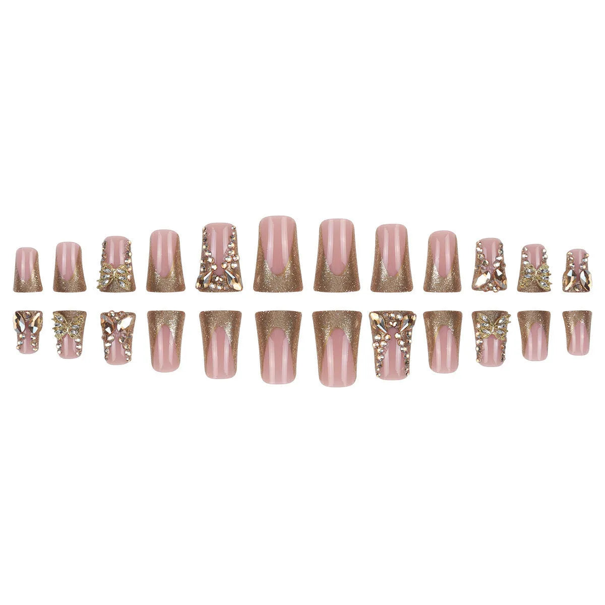 Golden Diamond In The Debris butterfly design nail stickers in colour D34 with jelly glue bottle
