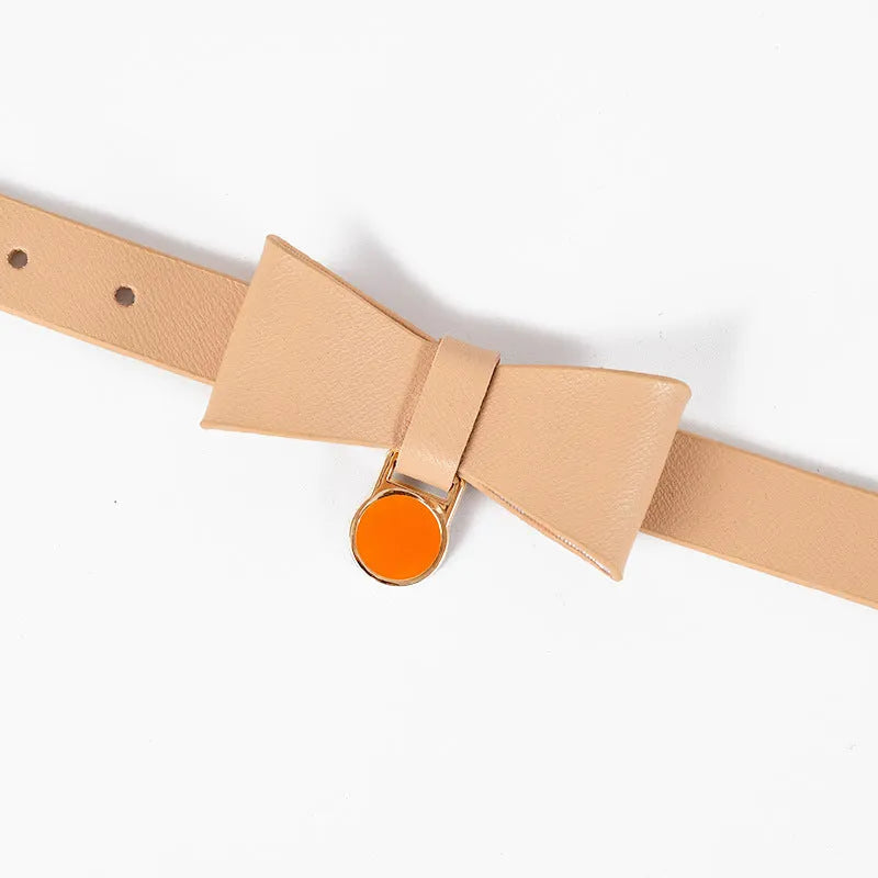 Leather cat collar in six colour options with adjustable strap for free size fitting