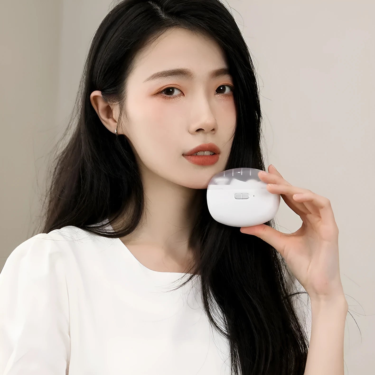 Home electric nail sharpener fully automatic with light in plastic, 85x68x33mm, available in white pink purple