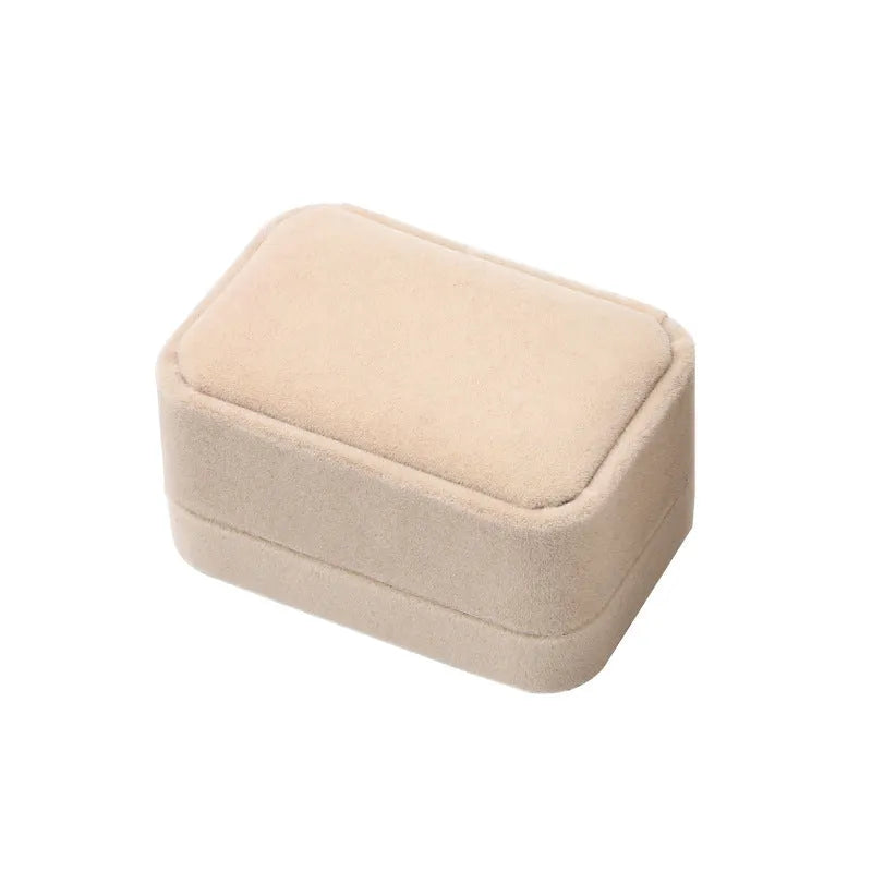 Flannelette ring box in velvet finish with ring inside, 5x7.5x4 inch size, multiple colours available