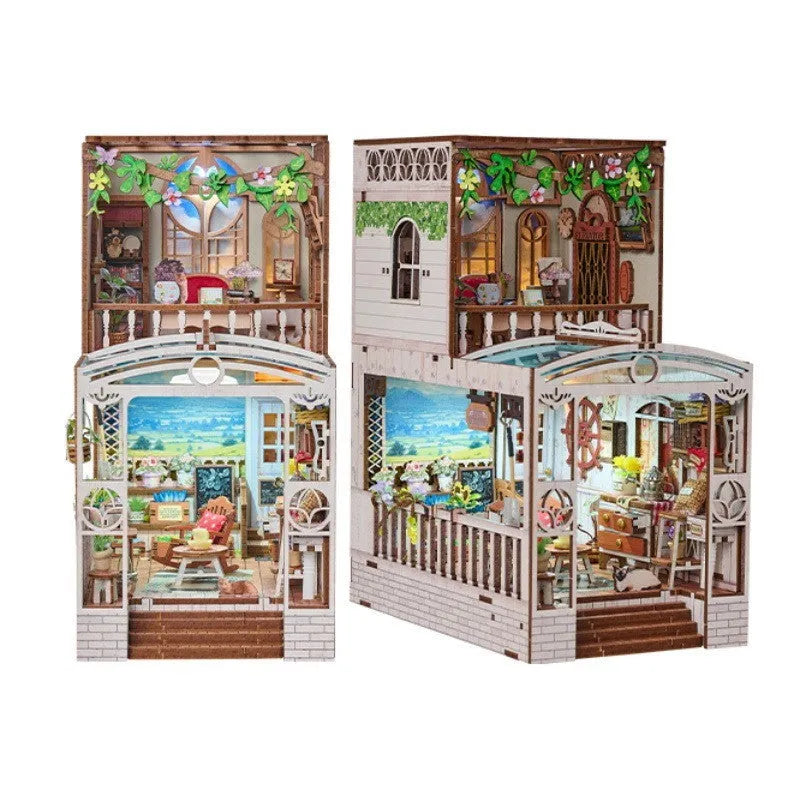 Warm Yang Whisper 3D miniature model cottage on a book stand with flash function