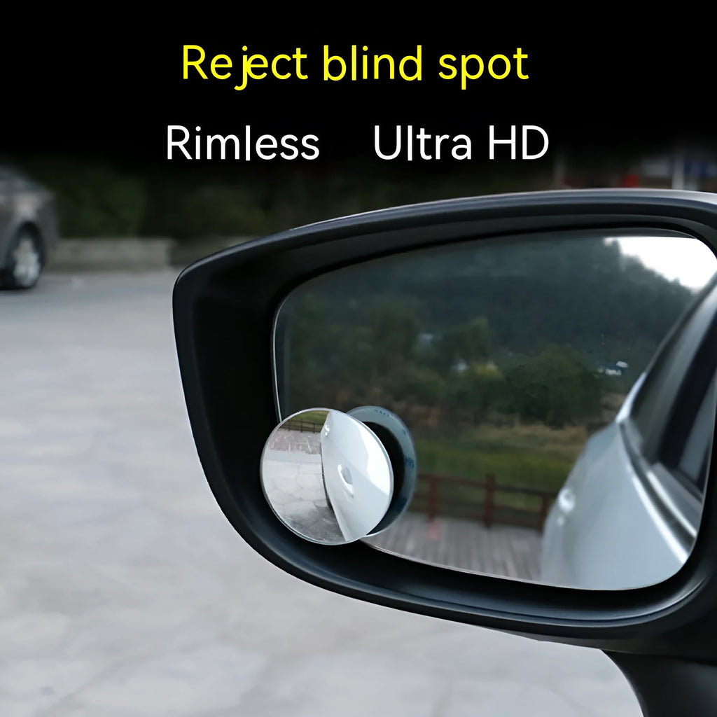 Silver 5cm convex blind spot mirror with adjustable bracket for car side mirror attachment