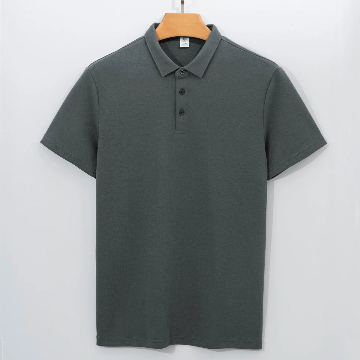 Men's 230g double-sided cotton polo shirt in solid colour, short sleeve, air layer fabric, front view