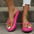Thick-bottom herringbone-pattern flip-flops in multiple colours on a white background.