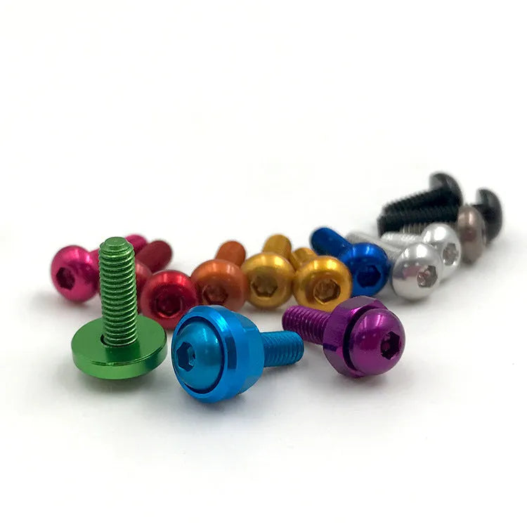 M3 8mm aluminium alloy semicircle head hexagon colour screws in pink and light blue
