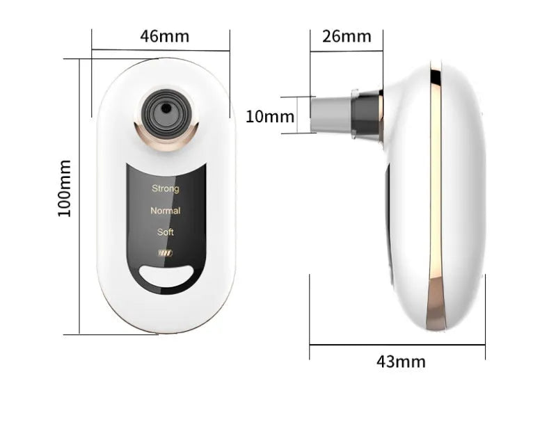 Beauty salon equipment pore vacuum electric blackhead suction device with three gear strength settings in green, pink, red, and white ABS plating shell