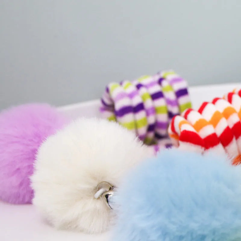 Hanging suction cup cat toy with inflatable ball and bell stick for kittens in seven colour options
