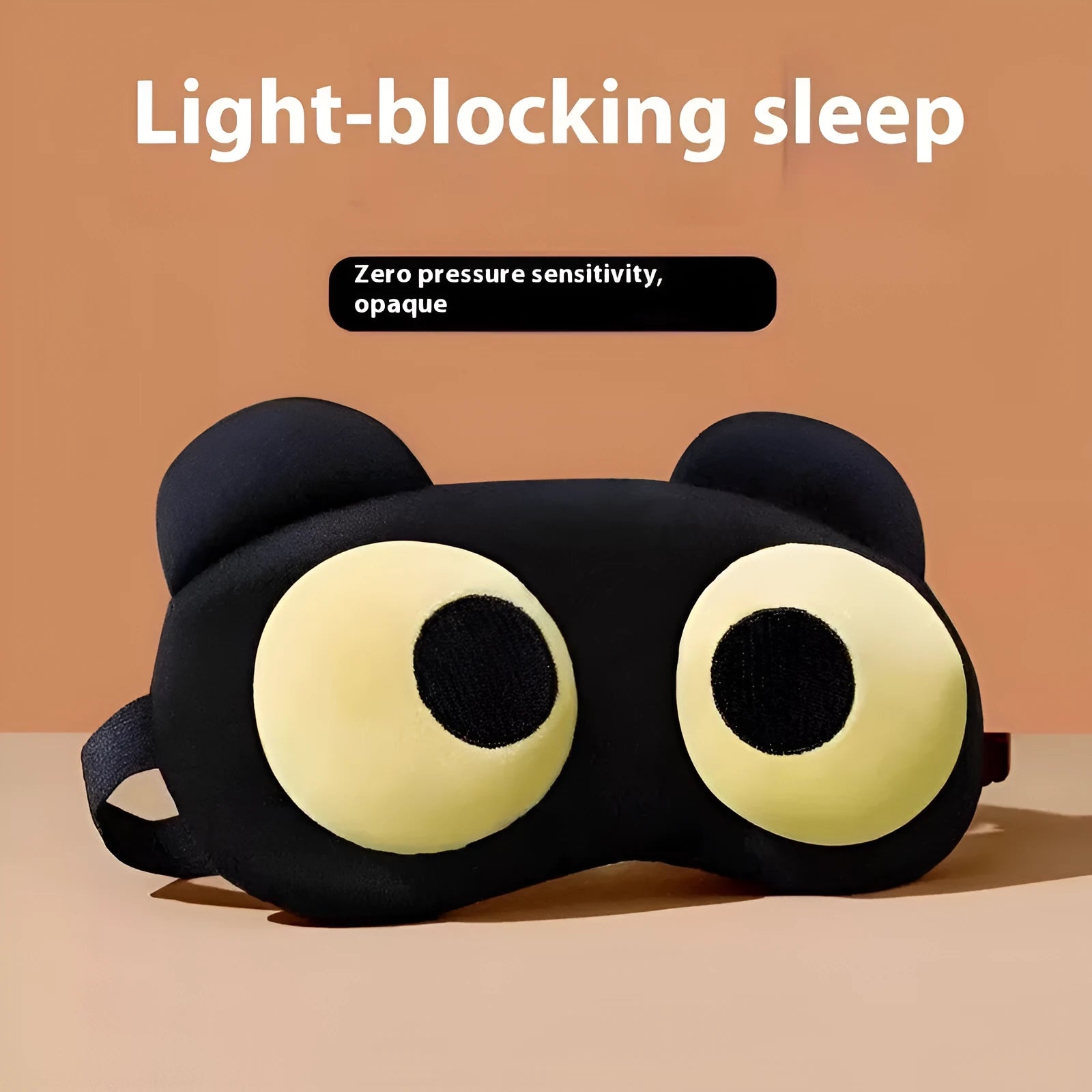 Funny polyester eye mask with bear design for sleep blocking light and ventilating, available in four bear face styles