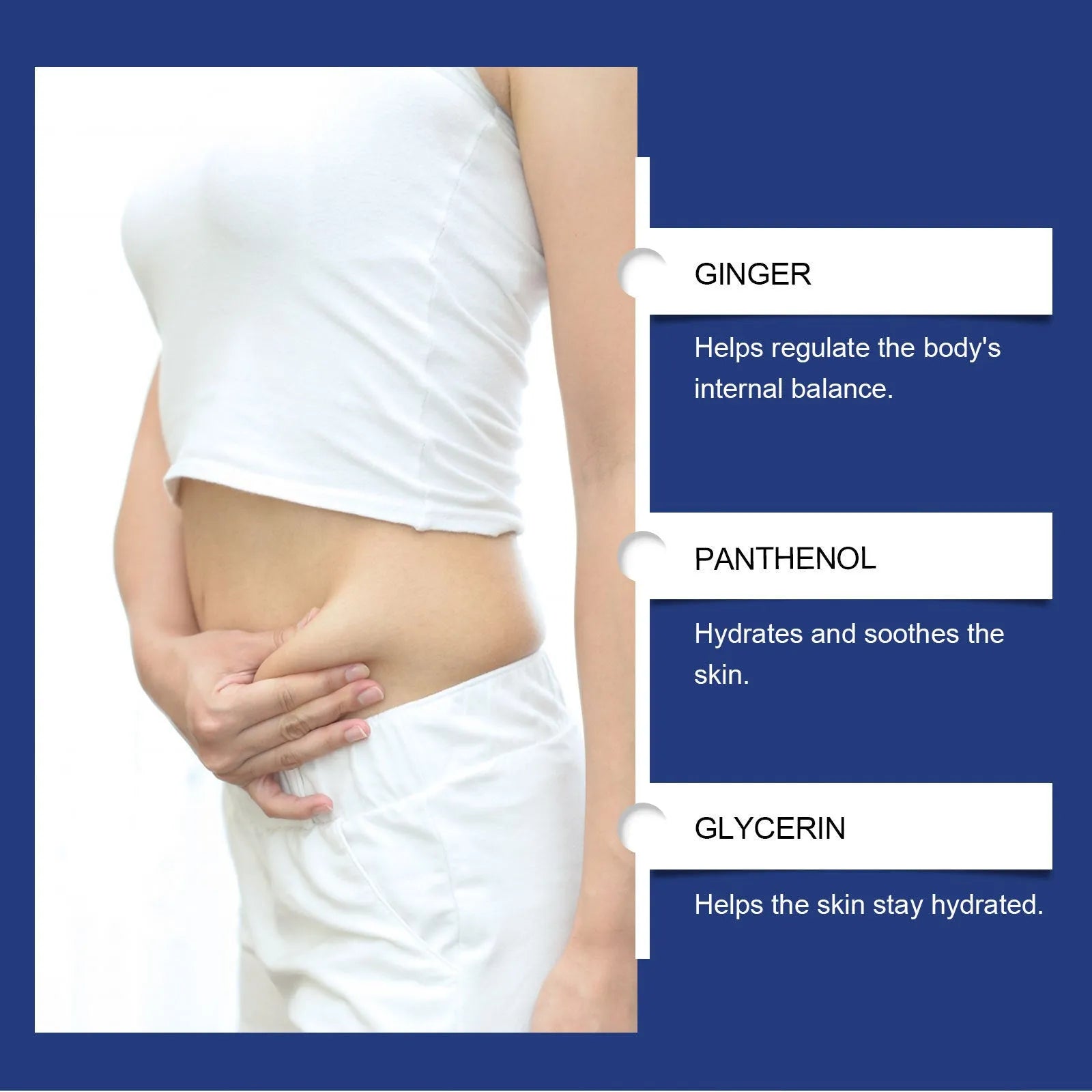 Pack of four moisturising body care patches with ginger and panthenol ingredients