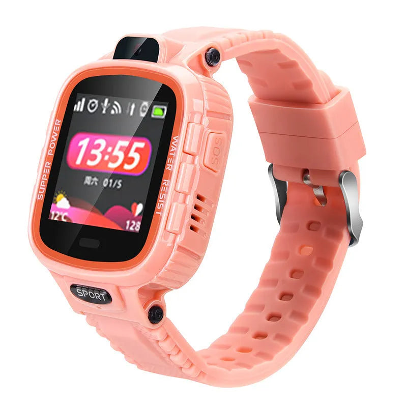 Children's smart phone watch with GPS, camera, 1.44 inch touch screen, silicone strap, available in pink, blue, black