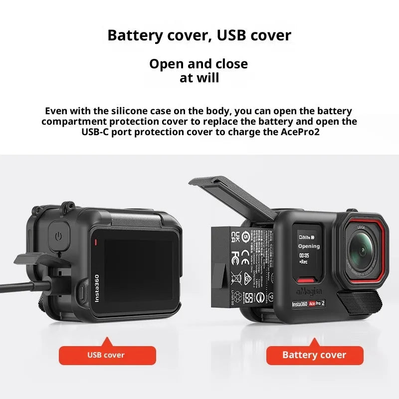 Acepro2 silicone protective cover for Insta360 ACE Pro2 camera in black colour