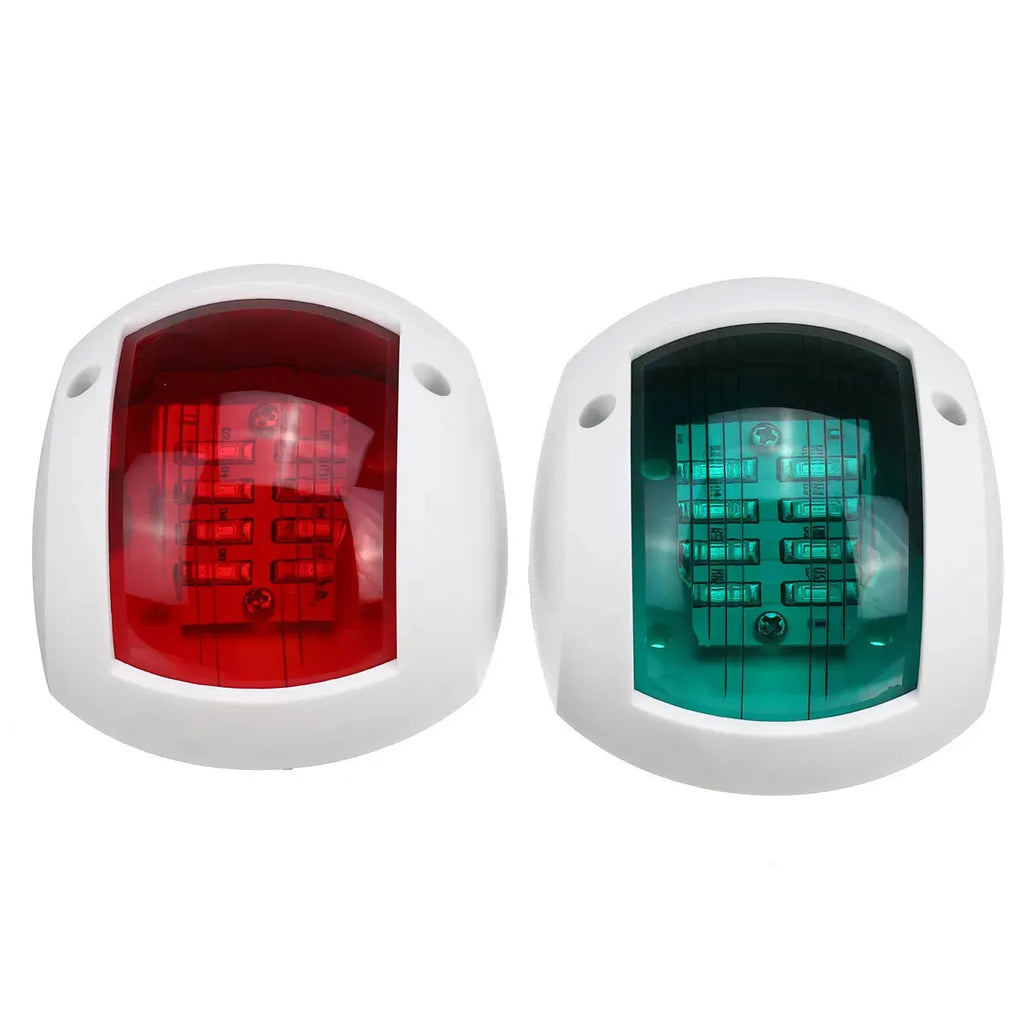 Marine yacht side light LED lamp pair 90x77x43.5mm black and white hardware for boat navigation