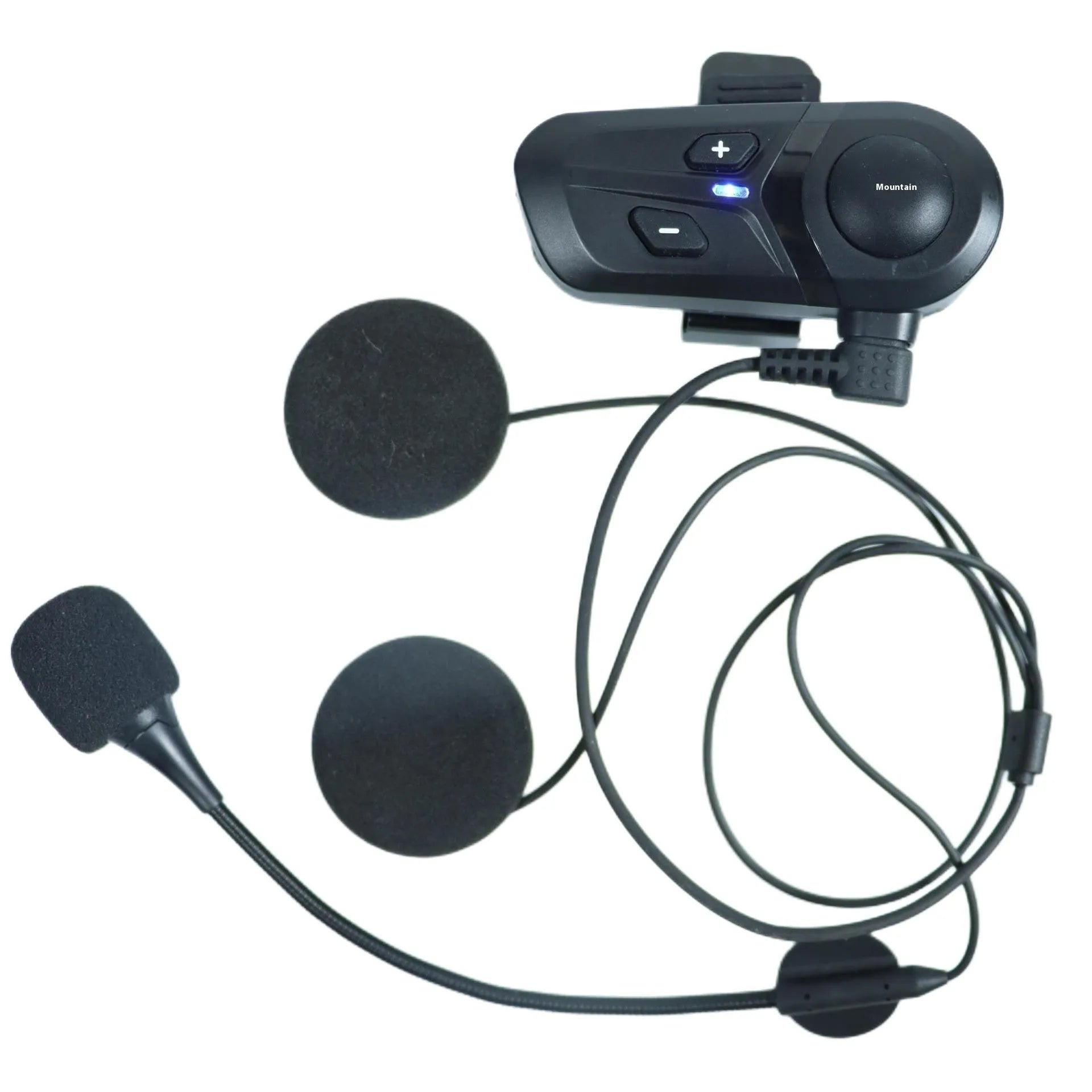 Motorcycle Bluetooth helmet headset with mono earpiece and plastic housing in black hard Maimang colour