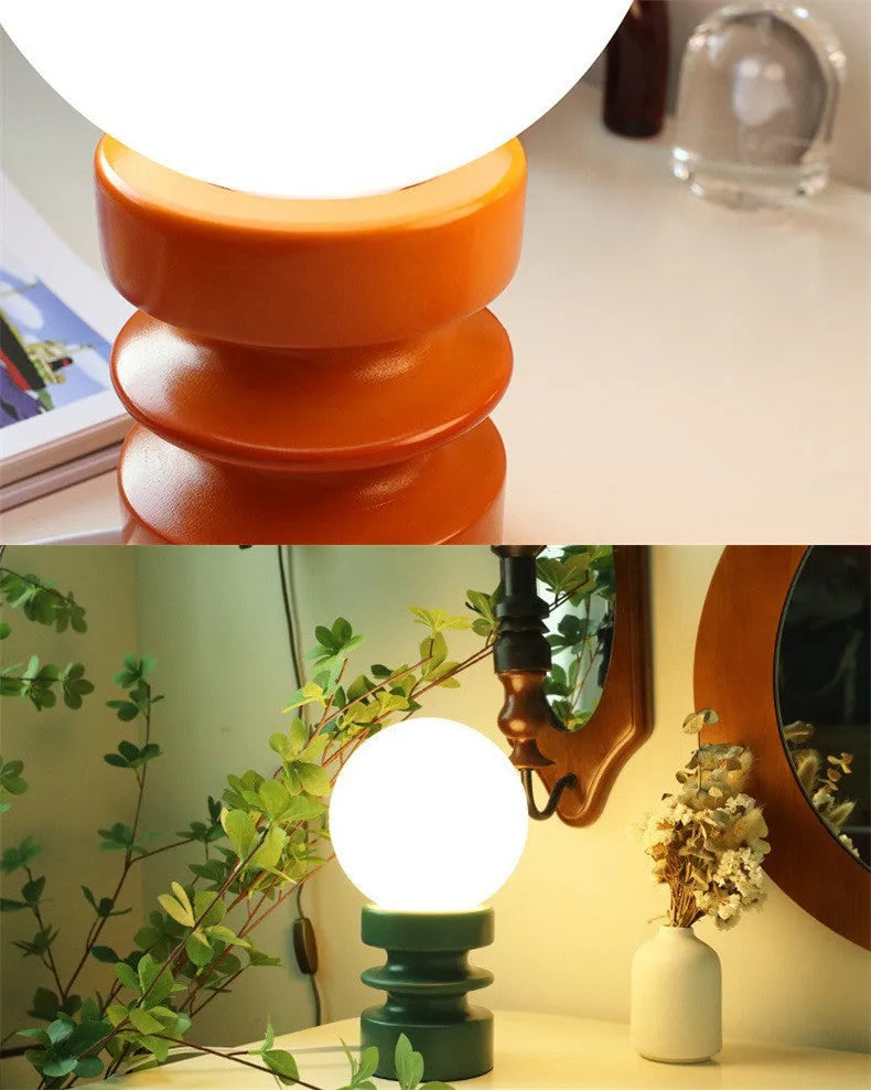 Korean style solid wood bedside table lamp with milk glass shade, E27 screw fitting, 12W 3-colour bulb, and 1.8m cable switch