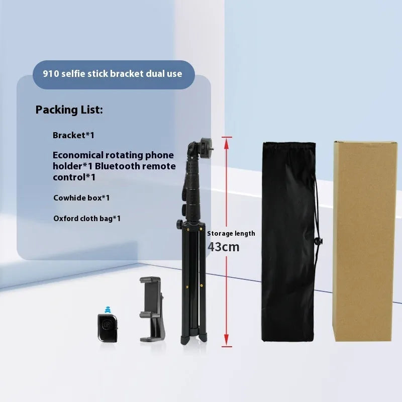 Aluminium alloy 16m retractable floor selfie stick bracket with universal phone holder and 910 selfie stand options