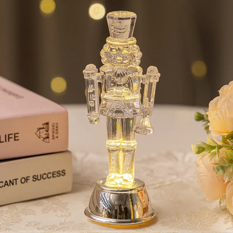 Transparent plastic walnut soldier nutcracker Christmas ornament figurine