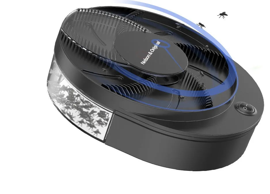 Electric fly trap in white for household use, with easy-clean cage and enlarged bait trough