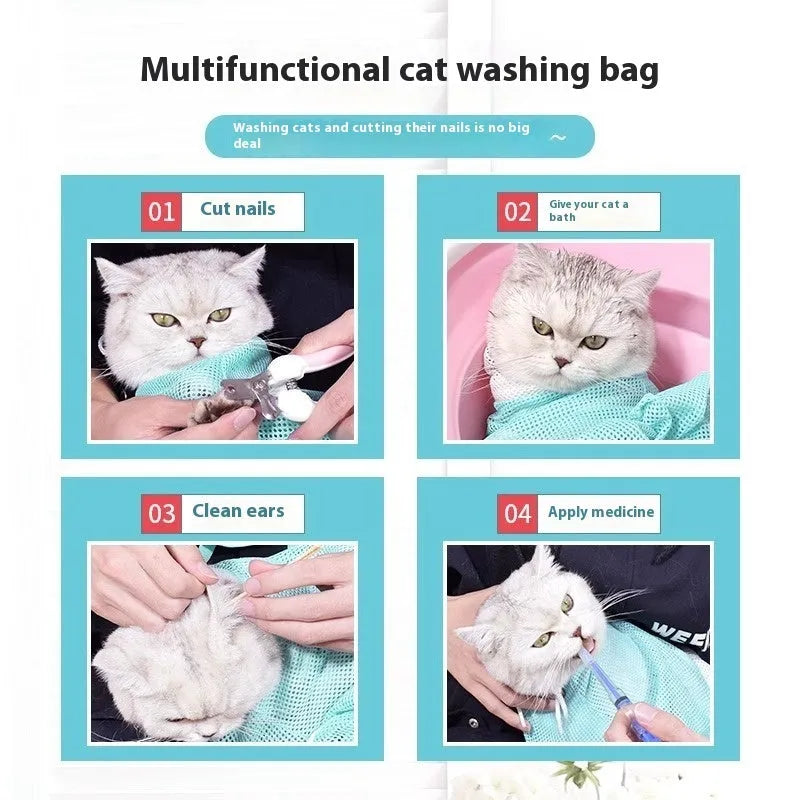 Fifth generation cat grooming bag in detachable scratch-resistant design for washing and grooming