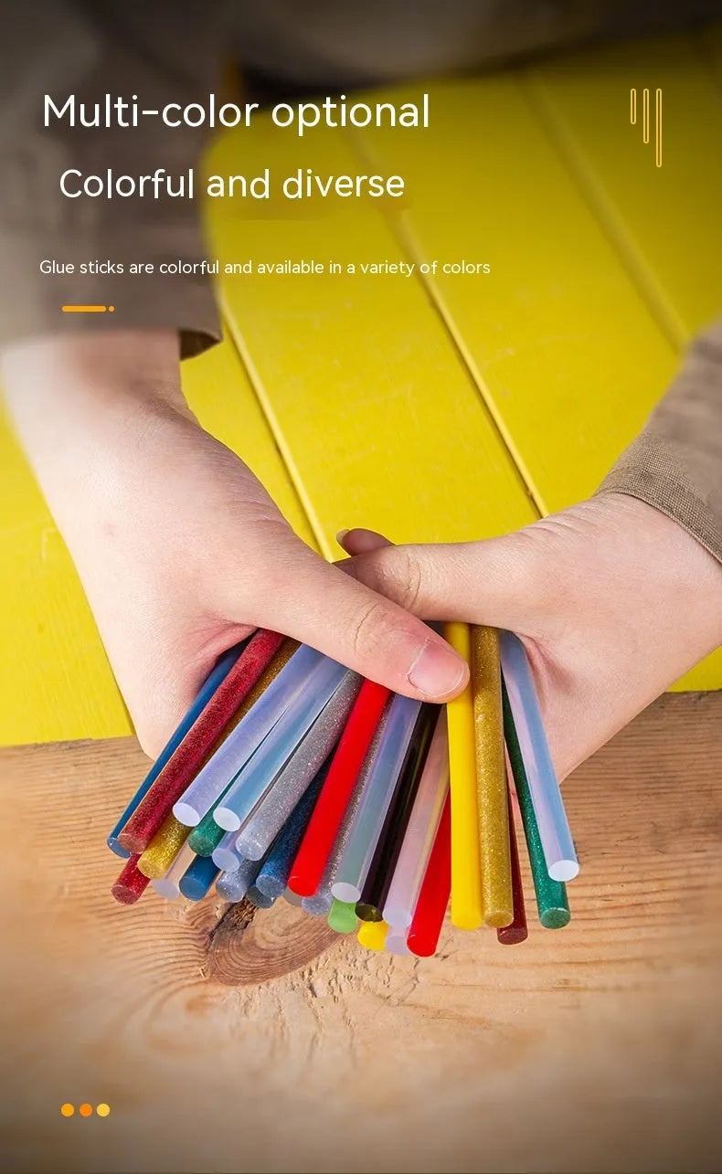 55-piece set of transparent hot melt glue sticks with 7.0mm diameter for craft projects