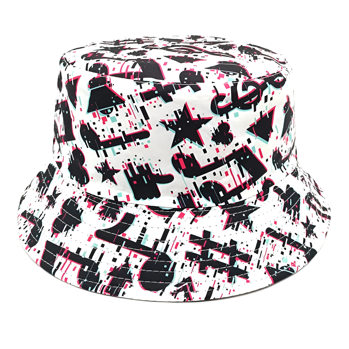 Musical note pattern bucket hat in Note colour, polyester, dome crown, size M 56-58cm