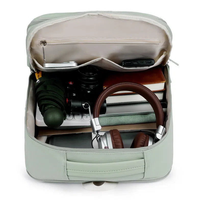 Women's multi-functional large capacity business bag in Oxford cloth, solid colour, beige option