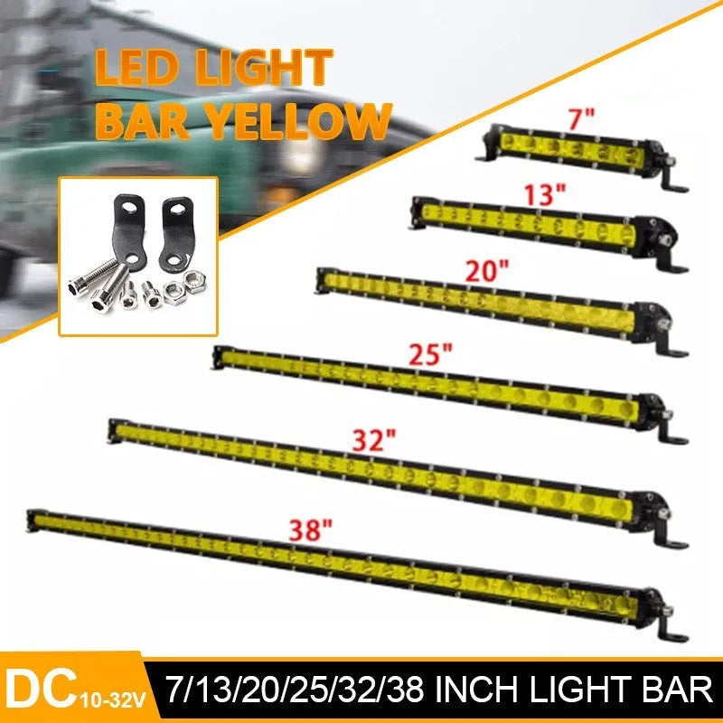 25-inch aluminium alloy LED light bar with mounting brackets for vehicle auxiliary lighting