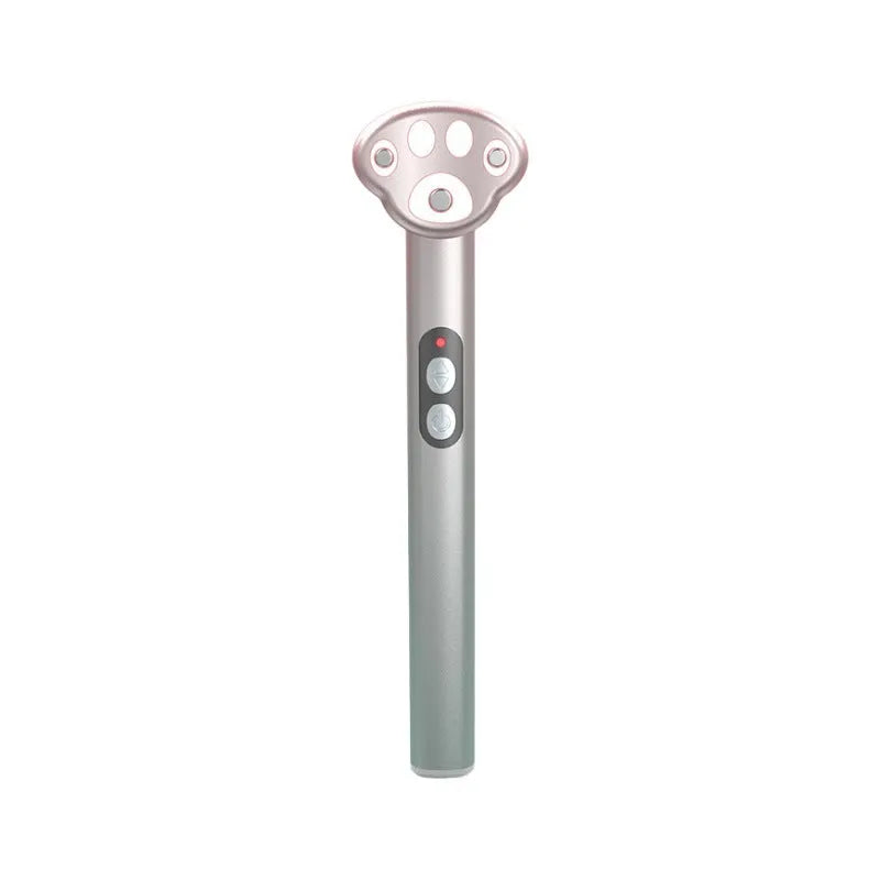 Gradient pink cat's paw shaped eye massager with micro-current vibration and light therapy functions