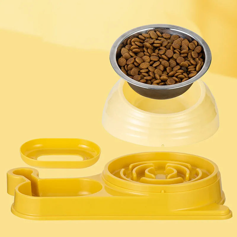Automatic water dispenser cat bowl with elevated ceramic feeder in three colour options